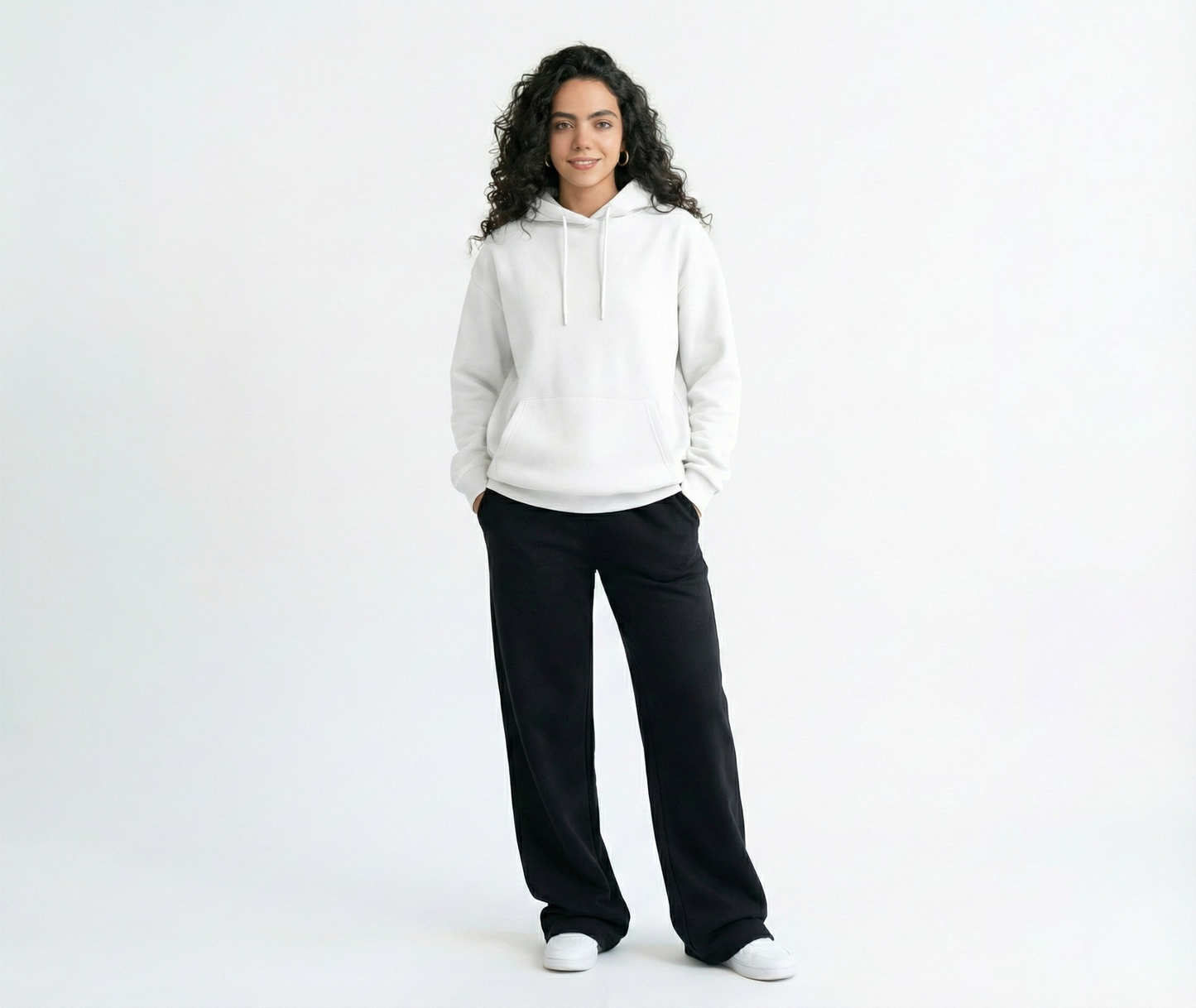 Oversized Unisex Hoodie - White - Basic