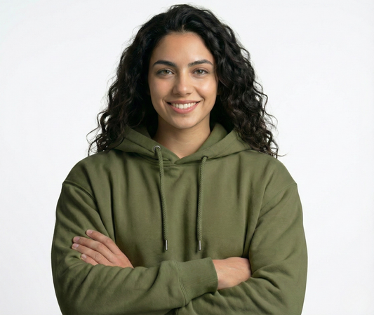 Oversized Unisex Hoodie-Olive - Basic