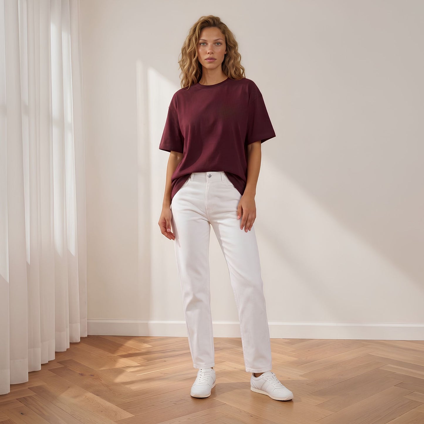 RIVARO Essential Tee — Burgundy