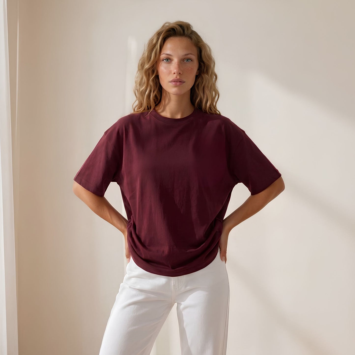 RIVARO Essential Tee — Burgundy