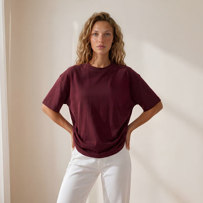 RIVARO Essential Tee — Burgundy