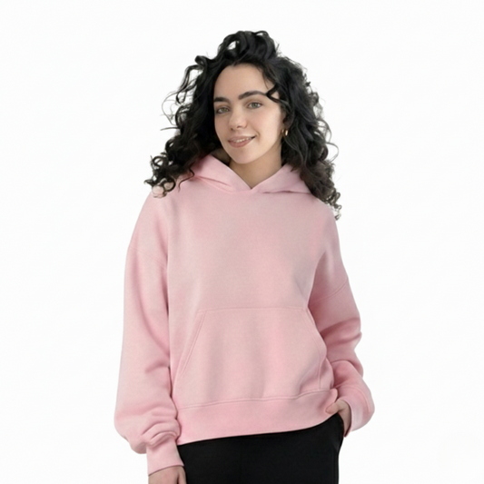 Oversized Unisex Hoodie - Rose - Basic