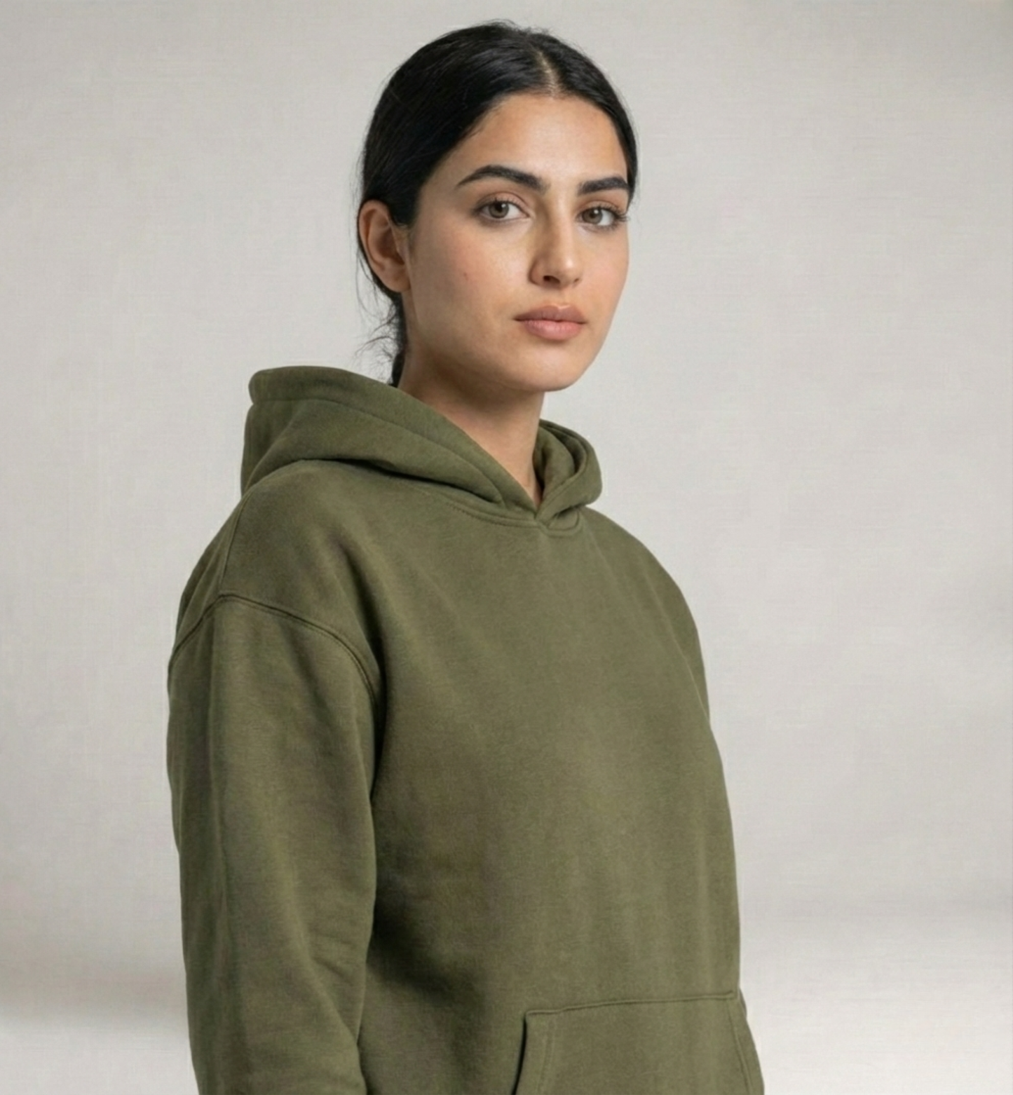 Oversized Unisex Hoodie-Olive - Basic