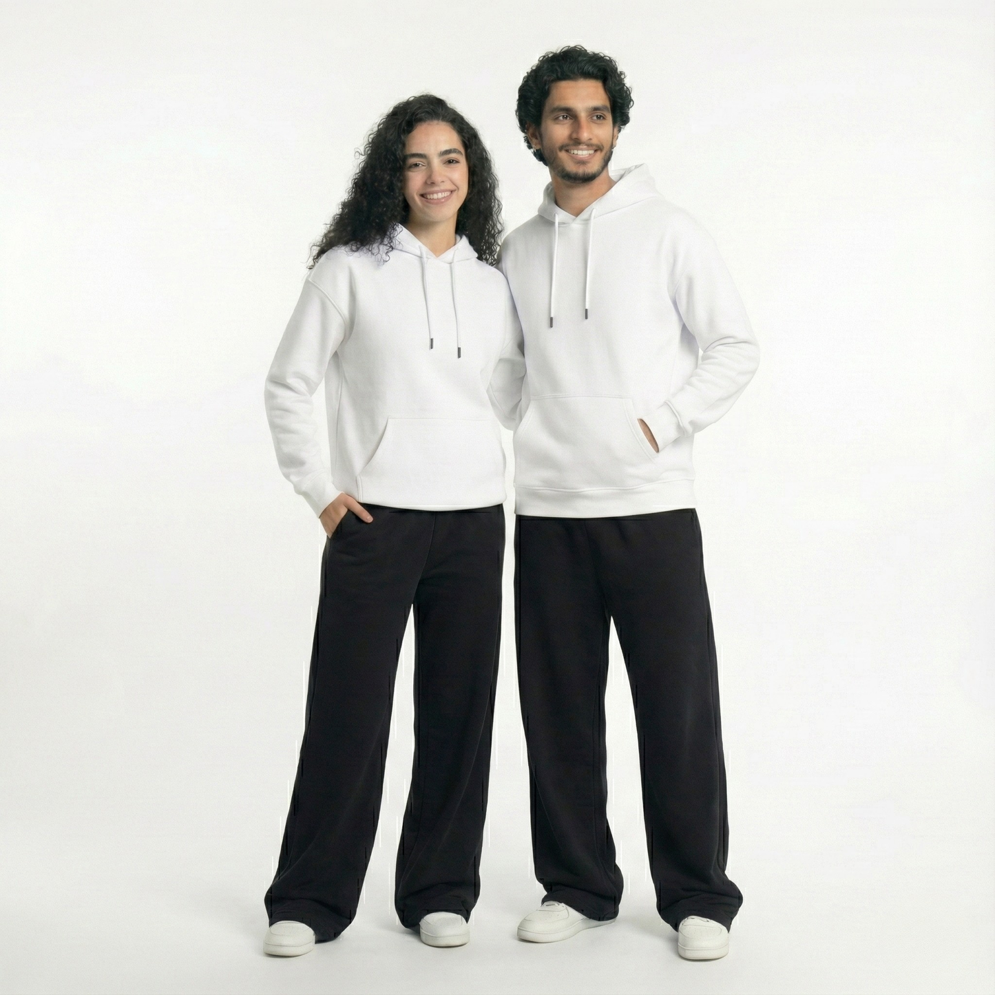 Oversized Unisex Hoodie - White - Basic